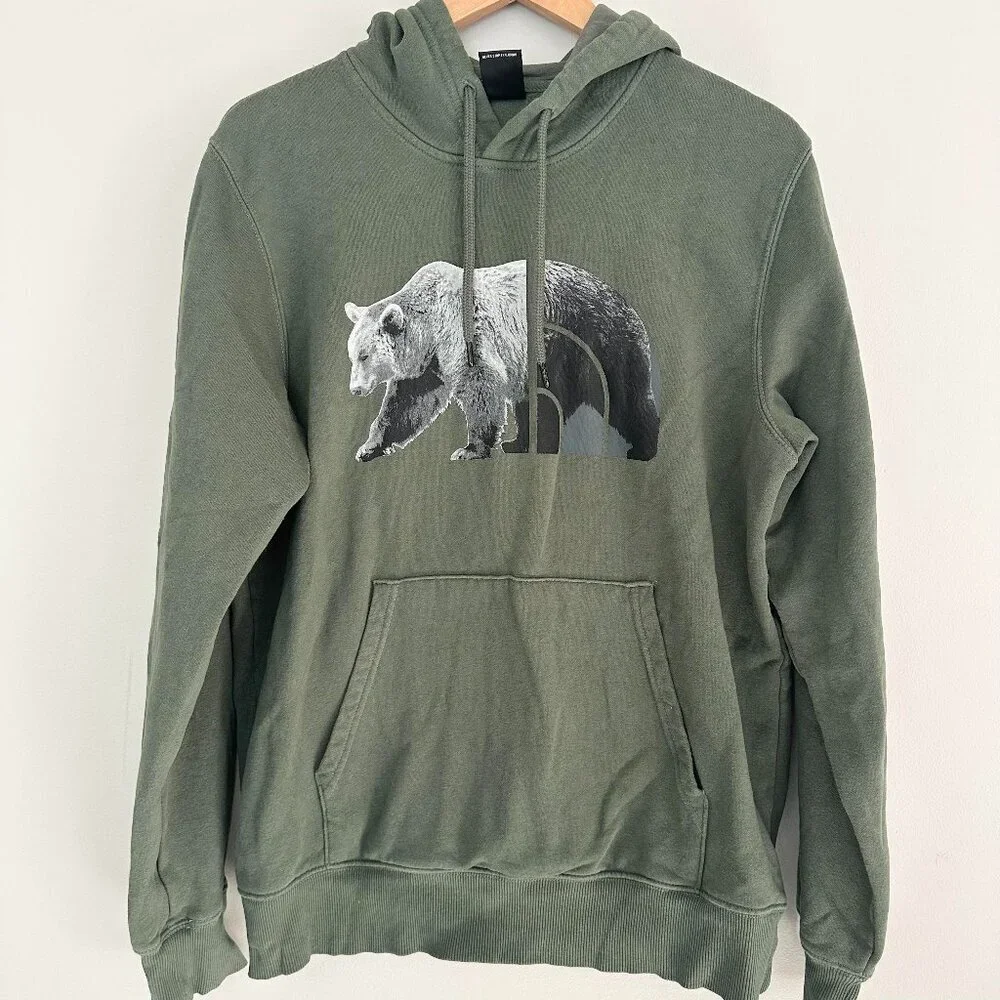 The North Face Bear Pullover Sweatshirt Hooded Track Jacket - Medium